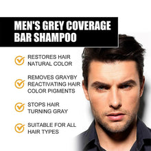 Charger l&#39;image dans la galerie, 3pcs Men&#39;s Grey Coverage Bar Shampoo Hair Darkening Black Soap For ...