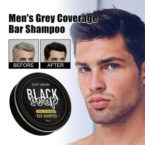 3pcs Men's Grey Coverage Bar Shampoo Hair Darkening Black Soap For ...