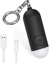 Charger l&#39;image dans la galerie, Brifit Personal Alarm for Women Elderly, 130dB Loud Personal Alarm Police Approved with LED Flashlight, Rechargeable Small Personal Panic &amp; Rape Alarm Keyring for Students, Girls, Kids (Black)