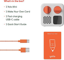 Cargar imagen en el visor de la galería, Yoto Mini + Make Your Own Card – Kids Screen-Free Bluetooth Audio Player, All-in-1 Travel Device Plays Stories Music Podcast Radio White Noise Ok-to-wake Alarm Clock, Use as Speaker or with Headphones