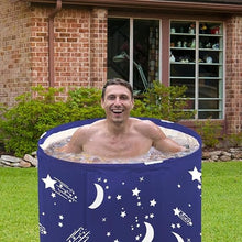 Charger l&#39;image dans la galerie, LUCKUP Portable Bathtub, Foldable Free Standing Soaking Bath Tub Easy to Install, Eco-Friendly Bathtub Bathroom Spa,Thickening with Thermal Foam to Keep Temperature,Blue