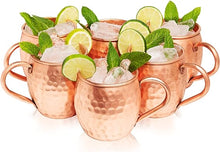 Charger l&#39;image dans la galerie, Kitchen Science Moscow Mule Hammered Copper Mugs 16oz (6)