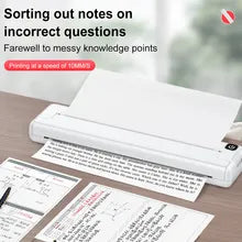 Inkless Wireless A4 Thermal Printer Pocket Photo Document Printer Bluetooth-compatible Portable Thermal Printer Easy To Use - AliExpress