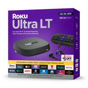 Roku Ultra LT Streaming Device 4K/HDR/Dolby Vision with Roku Voice Remote, Private Listening, and Premium HDMI® Cable - Walmart.com