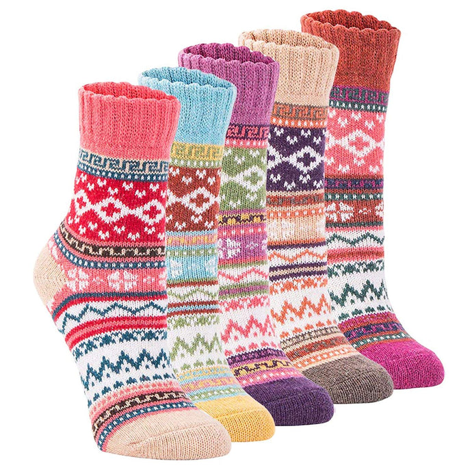 Womens Super Thick Wool Socks - Soft Warm Comfort Casual Crew Winter Socks (Pack of 3-5), Multicolor
