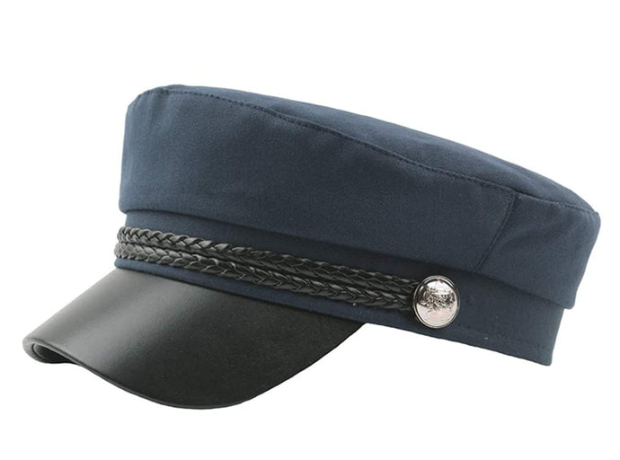 Yacht Sailor Captain Hat Linen Fiddler Fisherman Cap Newsboy (M-L)