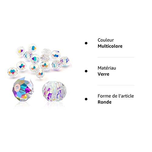 1000 piÃ¨ces de cristal Perles de verre en cristal de verre,perles de cristal de couleur AB,HOINCO perles de Ã  facettes pour l'artisanat de bijoux de bricolage faisant 8mm,6mm,4mm Avec ligne Ã©lastique