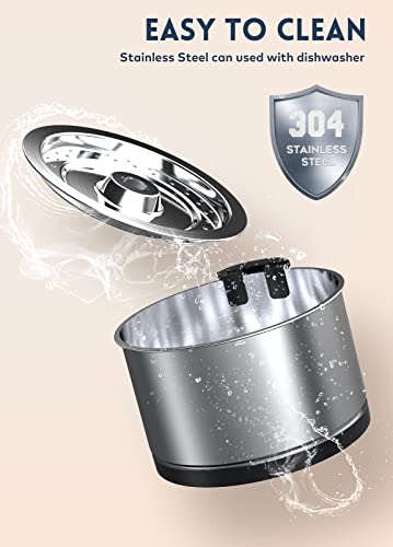 Fontaine a Eau Chat AONBOY, Fontaine Ã  Eau pour Chat 2,5L Silencieuse en Acier Inoxydable, avec 2 Filtres et Veilleuse Ã  LED Fontaine Ã  Eau pour Chat Chien(Filaire)