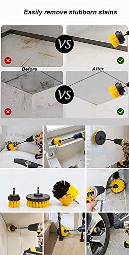 YIHATA 3 Pack Drill Brush, Power Scrubber Cleaning Brush Attachment Set, Multi-Purpose Scrub Brushes Sets, for Clean Fiberglass Tub,Toilet,Kitchen,Sink,Pool Tile (Not Include Extension Rod)
