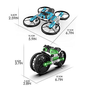 Exte 2-in-1 Remote Control Model Toy Morphing Motorcycle Quadcopter Motor Turned Into Drone Air and Land Dual Mode Travel (Gesture Control)