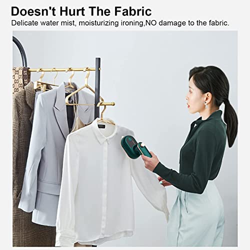 XCHTYZ Upgrade Portable Mini Ironing Machine, 180° Rotating Handheld Steam Iron, 50ml Foldable Travel Pack Steam Iron, Professional Micro Steam Iron, Suitable for Fabric Garments, Suitable for Home and Travel(green)…