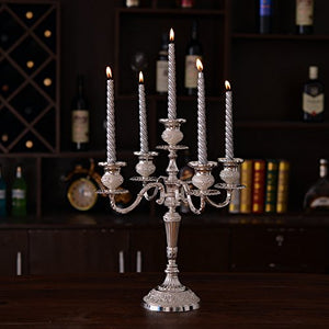 TBW Silver Twist Taper Candle, Spiral Taper Candle, Taper Twisted Dinner Dining Table Wedding Spiral Long Candles Wax