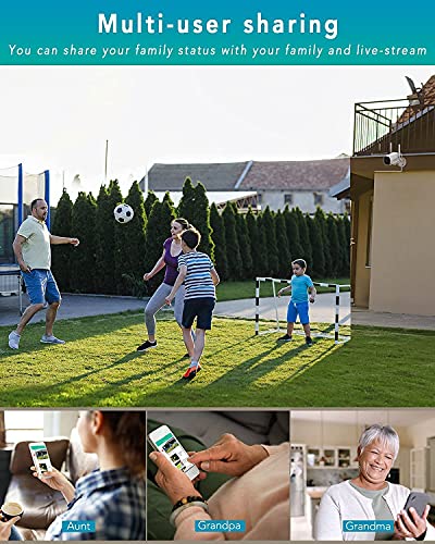 Outdoor Security Camera - DEKCO 1080p Pan Rotating 180° Wired Camera Surveillance Exterieur with Two-Way Audio, Night Vision, 2.4G WiFi, IP65, Motion Detection Alarm (2 Pack)