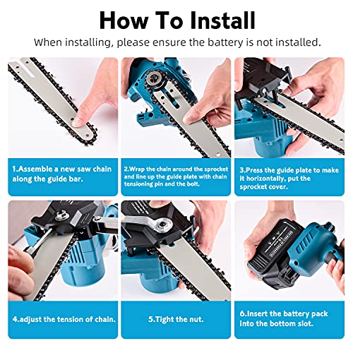 6 Inch Mini Chainsaw,Portable Electric Chainsaw with Brushless Motor and 15000mAh Battery.Cordless Chainsaw Auto Add Oil & Safety Lock for Tree Pruning Branch Wood Cutting(2Pcs Batteries&2Pcs Chain)