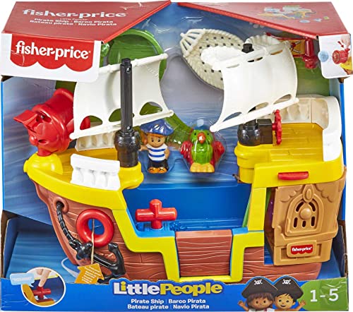 Fisher-Price Little People Pirate Ship playset with Music, Sounds and Action for Toddlers and Preschool Kids Ages 1-5 Years