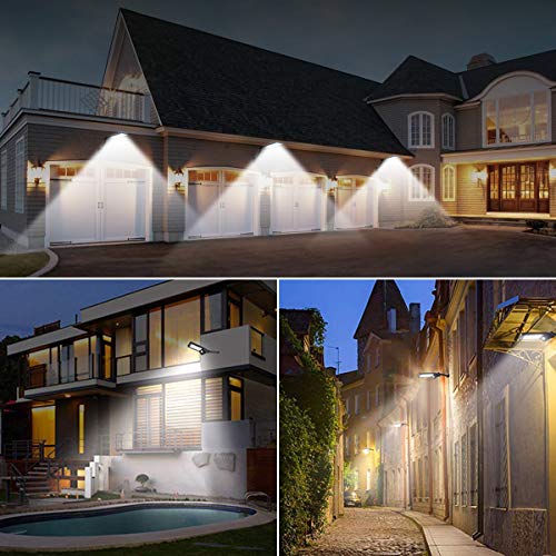 Solar Street Flood Light Outdoor,2Pack 48 LED Motion Sensor Detector Wall Lights with Mounting Pole Home Security Landscape Light for Fence Garage Lawn Patio Yard Walkway