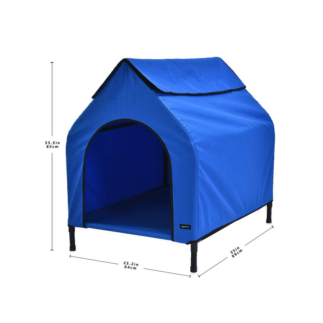 Amazon Basics Elevated Portable Pet House - Small, Blue