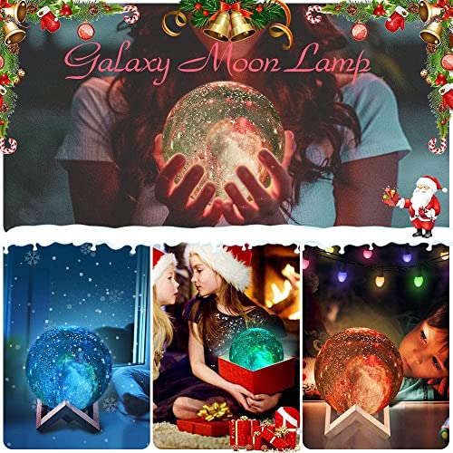 Moon Lamp Kids Night Light Galaxy Lamp 5.9 inch 16 Colors LED 3D Star Moon Light with Wood Stand, Touch & Remote Control USB Rechargeable Gift for Birthday (5.9)