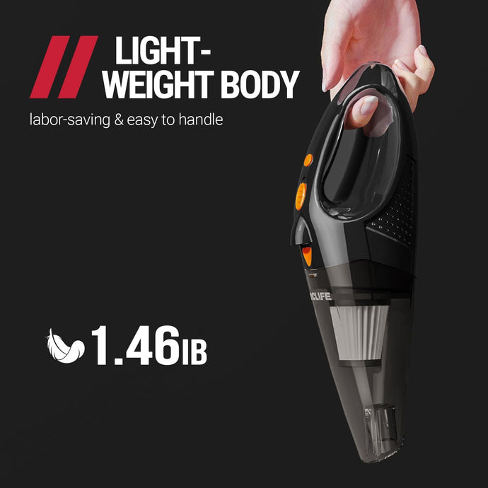 VacLife Handheld Vacuum, Car Vacuum Cleaner Cordless, Mini Portable Rechargeable Hand Held Vacuum Cordless, Car Hoover Powerful with 2 Filters, Orange (VL189)