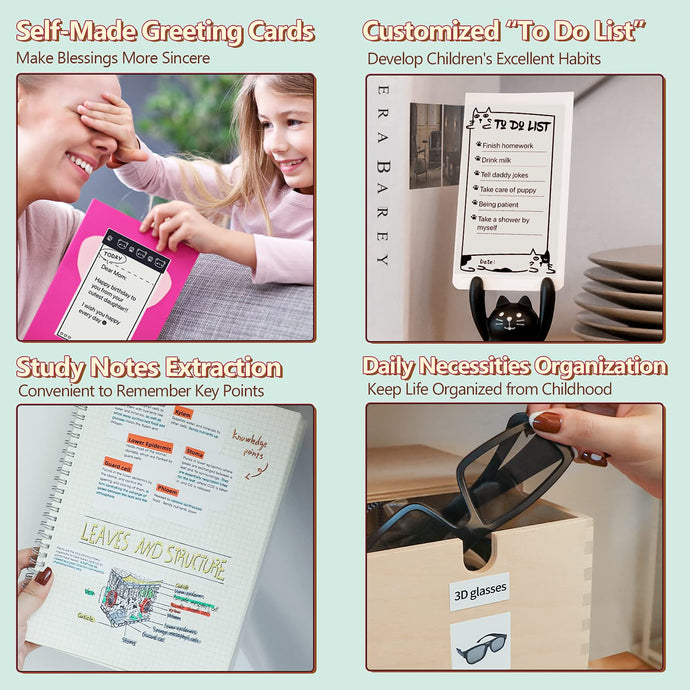 Memoking Mini Sticker Printer - Memoking T02 Thermal Wireless Bluetooth Pocket Phone Printer, for DIY Journal, Photos, Notes, Children Women Gifts, Compatible with iOS & Android, Green