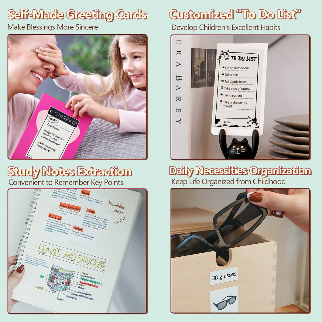 Memoking Mini Sticker Printer - Memoking T02 Thermal Wireless Bluetooth Pocket Phone Printer, for DIY Journal, Photos, Notes, Children Women Gifts, Compatible with iOS & Android, Green