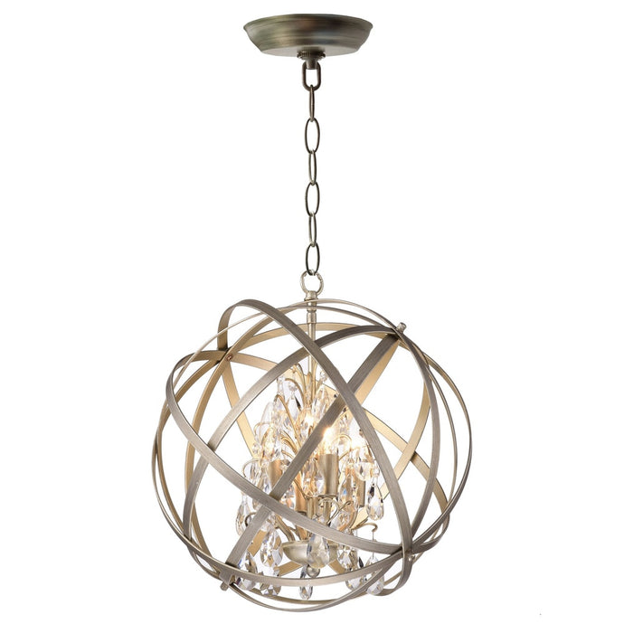 Benita Champagne Metal and Crystal Orb 4-light Chandelier