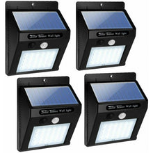 Cargar imagen en el visor de la galería, 4 Pcs 30 LED Solar Lights Motion Sensor Solar Powered Wall Lights for Garden Pathway