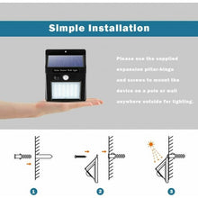 Cargar imagen en el visor de la galería, 4 Pcs 30 LED Solar Lights Motion Sensor Solar Powered Wall Lights for Garden Pathway