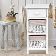 Cargar imagen en el visor de la galería, Wooden Morden Nightstand with 2 Wicker Rattan Drawers