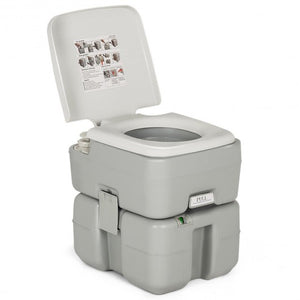 5.3 Gallon Portable Travel Toilet with Piston Pump Flush