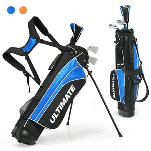 Set of 5 Ultimate 31" Portable Junior Complete Golf Club Set for Kids Age 8+ -Blue