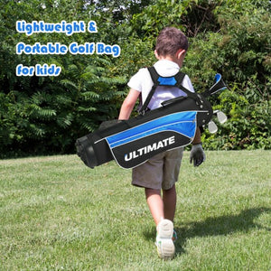 Set of 5 Ultimate 31" Portable Junior Complete Golf Club Set for Kids Age 8+ -Blue