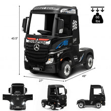 Charger l&#39;image dans la galerie, 12 V Mercedes Benz Actros Electric Kids Ride on Truck with Remote Control and MP3-Black