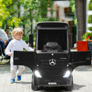 12 V Mercedes Benz Actros Electric Kids Ride on Truck with Remote Control and MP3-Black