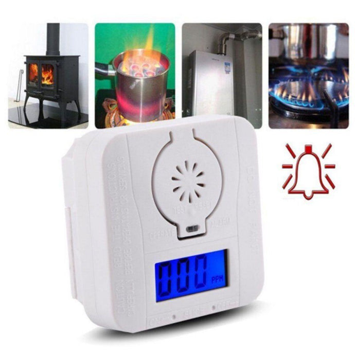 Home Security LCD Carbon Monoxide Detector Independent Co Gas Sensor Warning-up High Sensitive Poisoning Smoke Alarm Detectors