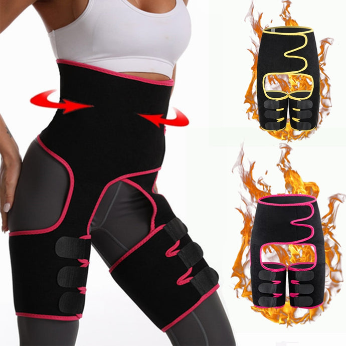 Women Shapewear Waist Mid-Thigh Shapers Fat Burning Compress Slimming Belt Leg Trimmers Neoprene Muscles Band Thigh Slimmer Wrap