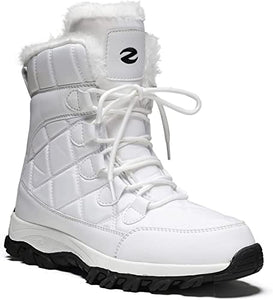 Womens Winter Snow Boots Waterproof Insulated Outdoor Fur Lining Boots For Ladies Non-slip Lace Up Shoes