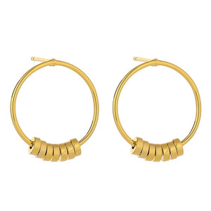 Yhpup Korean Round Hollow Stud Earrings Exquisite Geometric Gold Metal Earrings Jewelry Minimalist сережки Anniversary Gift 2020