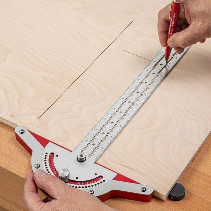 1Pcs T-Type Woodworkers Edge Rule Protractor Woodworking Ruler Angle Measure Stainless Steel Carpentry Layout Carpenter Tools