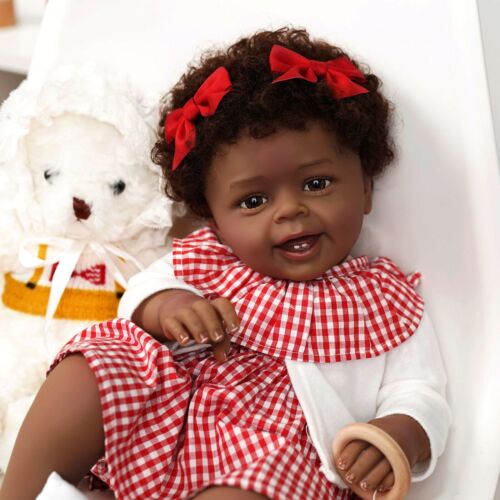 50cm Black Yannick Dark Skin Realistic Baby Alive Lifelike Newborn Dolls