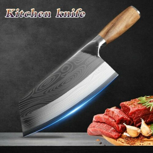  Stainless Steel Asian Chef Kitchen Knife Damascus Butcher Meat Chopping Cleaver