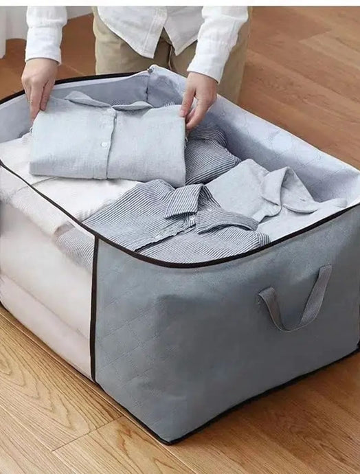 1pc Large Storage Bag Organizer Clothes Storage With Reinforced Handle, Storage Containers For Bedding, Comforters, Clothing, Closet, Clear Window, Sturdy Zippers #9467784